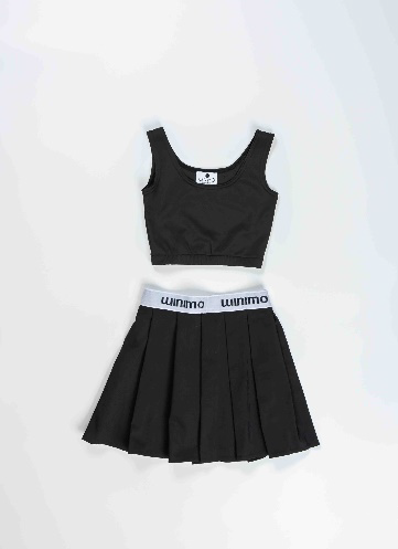 Two‑Piece Set with Cropped Top & Pleated Skirt - Image 2