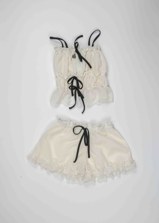 Two‑Piece Set with Ruffle‑Trim Top & Matching Shorts - Image 2