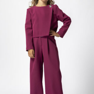 Magenta Wide‑Leg Pants