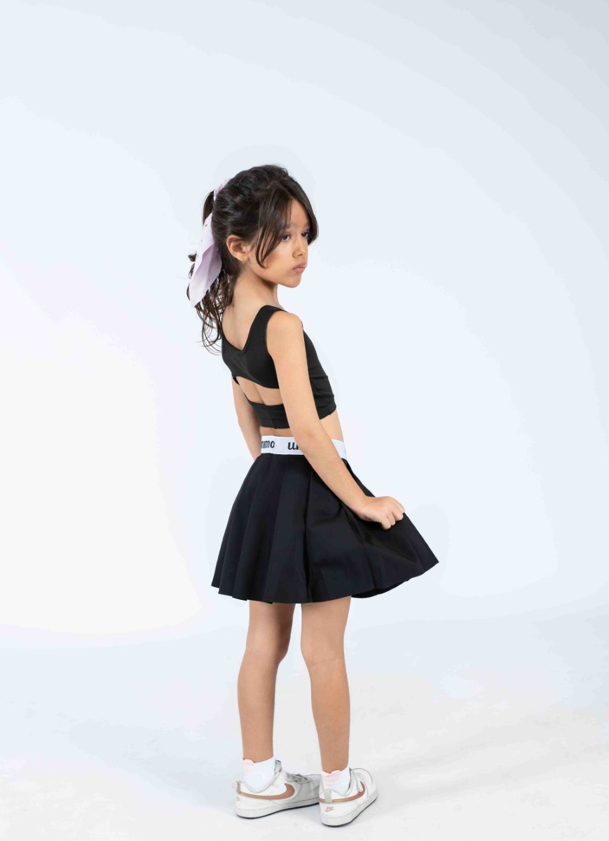 Two‑Piece Set with Cropped Top & Pleated Skirt