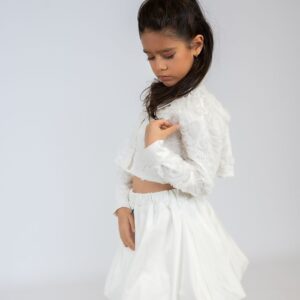 MJ36026 (WC) Textured Long‑Sleeve Top & Matching Skirt Set