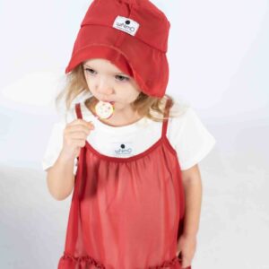 Light Ruffle Dress & Hat Layered Set