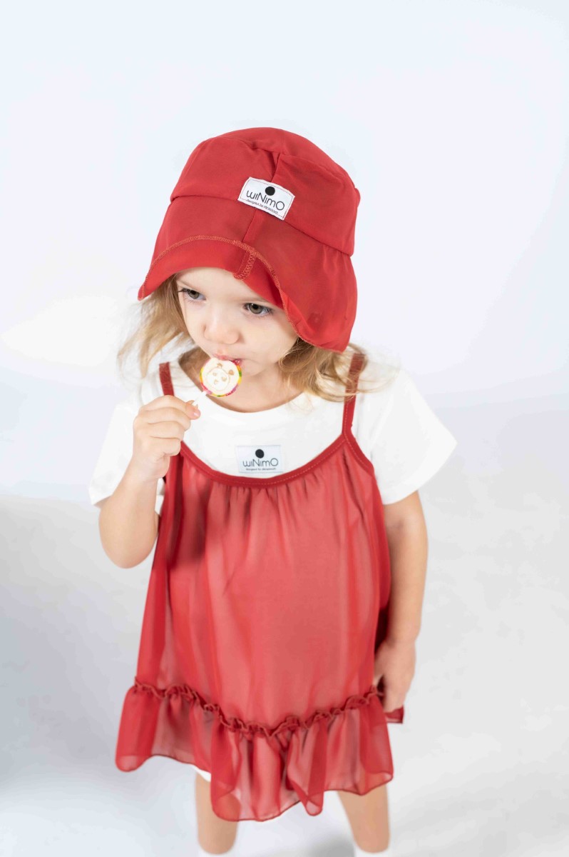 Light Ruffle Dress & Hat Layered Set