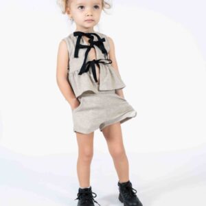 MJ56002(2) (WC) Textured Sleeveless Top & Matching Shorts Set