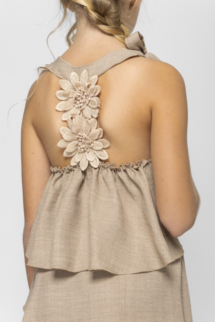 Sleeveless Textured Top with Back Detail - Image 2