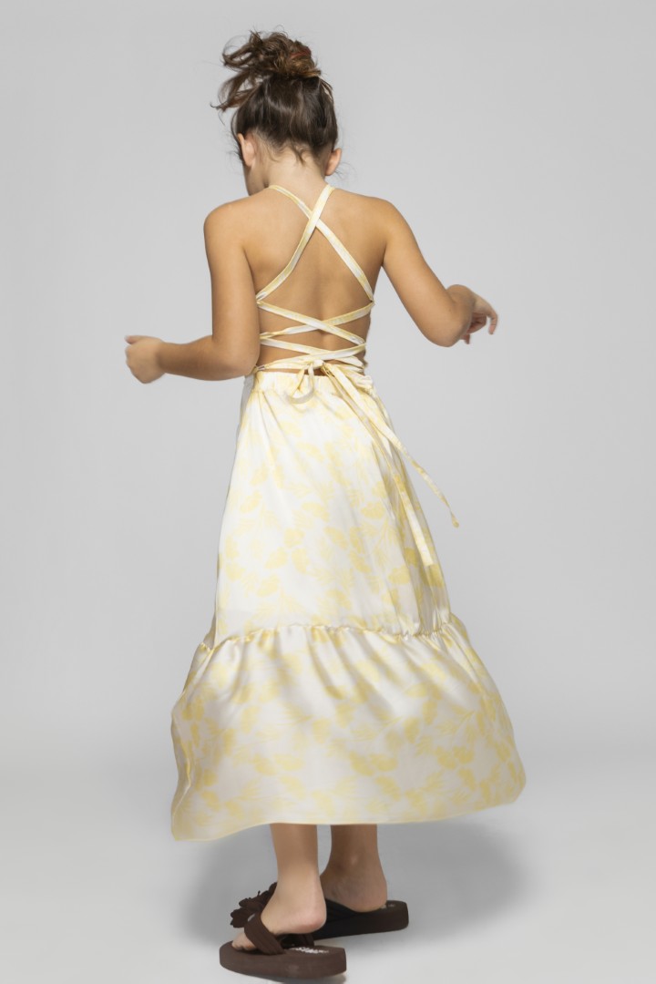 Floral Halter Dress with Open‑Back Tie Detail - Image 3