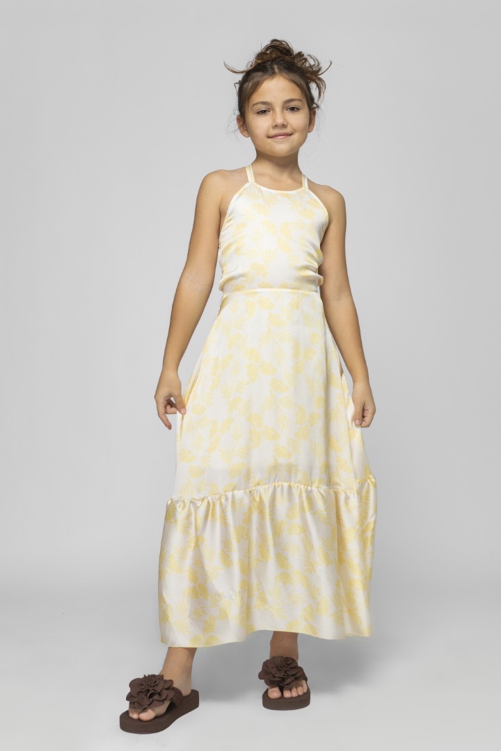Floral Halter Dress with Open‑Back Tie Detail - Image 2