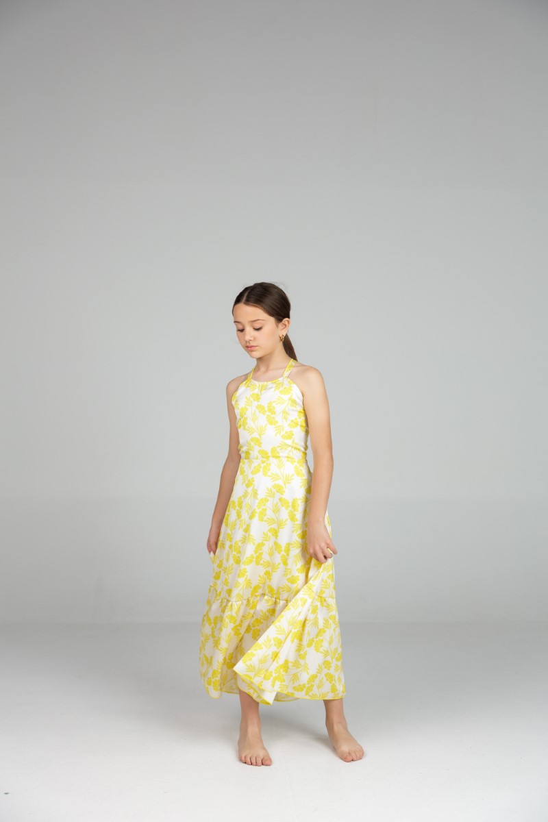 Floral Halter Dress with Open‑Back Tie Detail - Image 6
