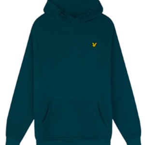 Teal Pullover Hoodie with Embroidered Chest Bird