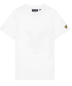 Signature White Tee with Raised Bird Motif