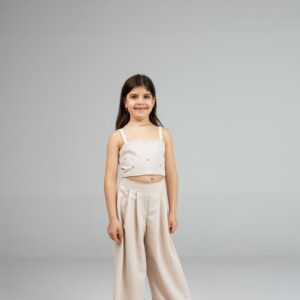 Signature High‑Waist Wide‑Leg Trousers with Front Detailing