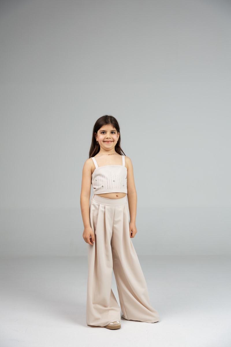 Signature High‑Waist Wide‑Leg Trousers with Front Detailing