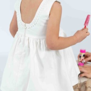 Sleeveless Dress with Textured Trim